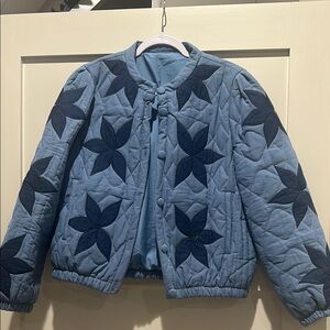 Blue Quilted women’s coat - super detailed